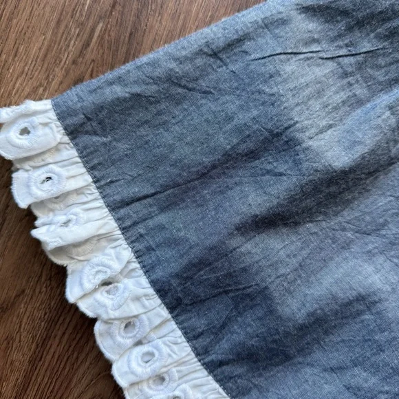 NWOT Batsheva Shirley Broderie Anglaise Cotton Eyelet Lace Chambray Peplum Skirt - Picture 7 of 17